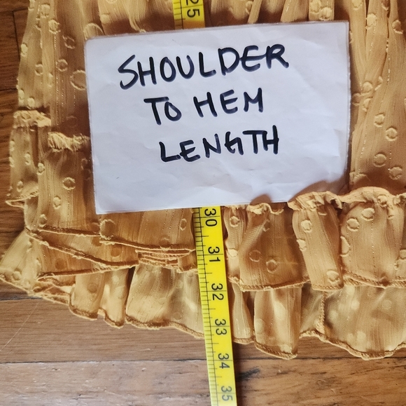 MISA Los Angeles Lilian Saffron Ruffle Clip Dot Mini Dress - Picture 8 of 12